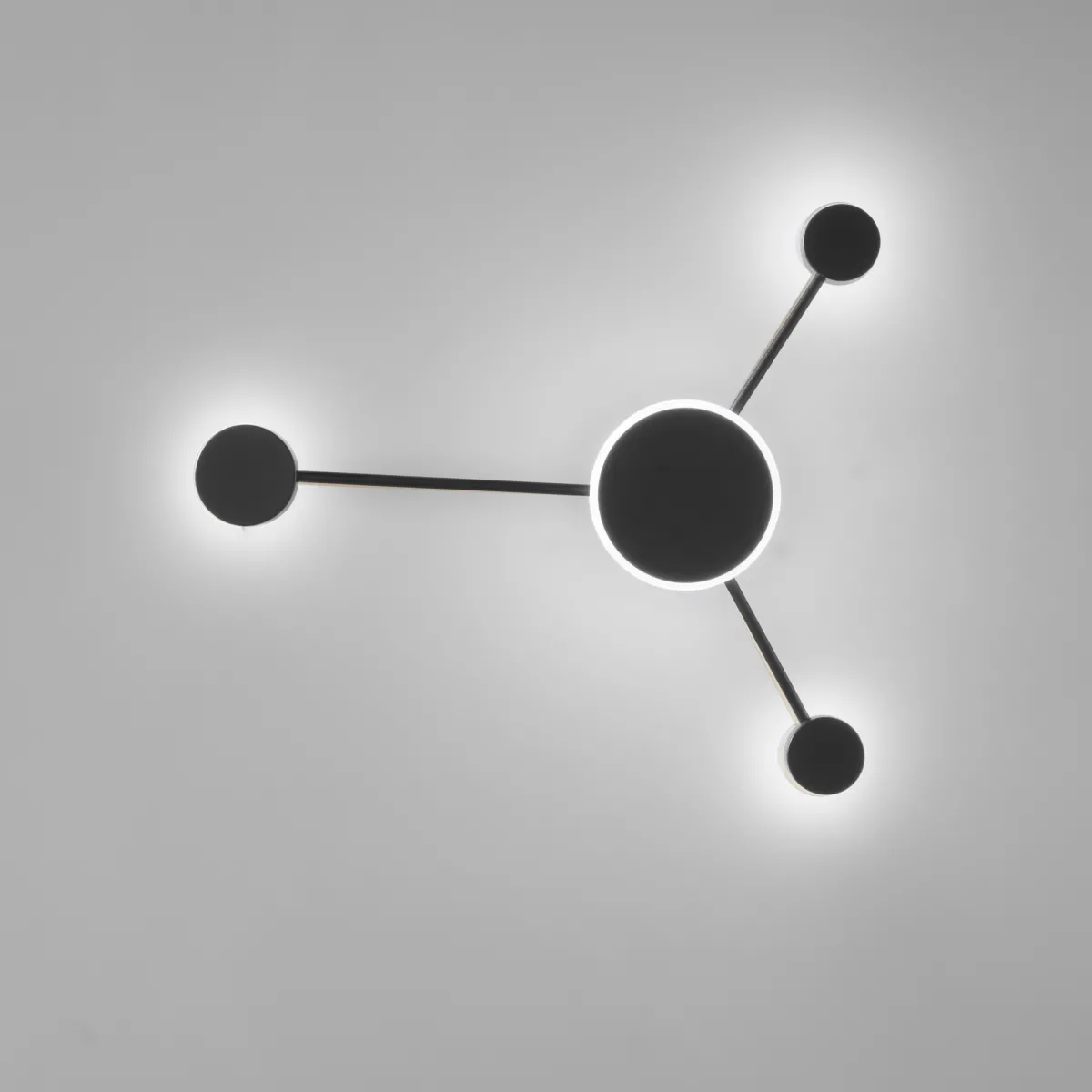 PLAFONIERA LED ETERE NERA 12W 1620LM CCT 53X46CM